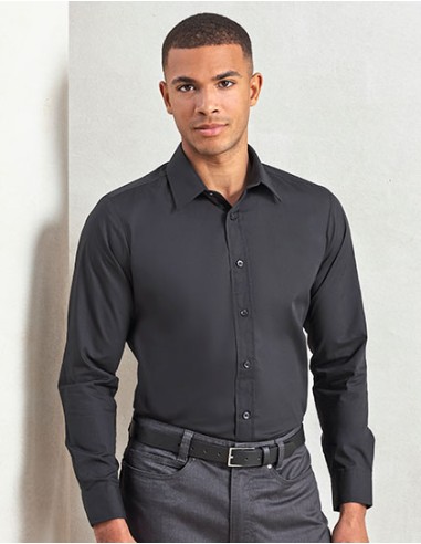 PRE-PR204-Mens Long Sleeve Fitted Poplin Shirt